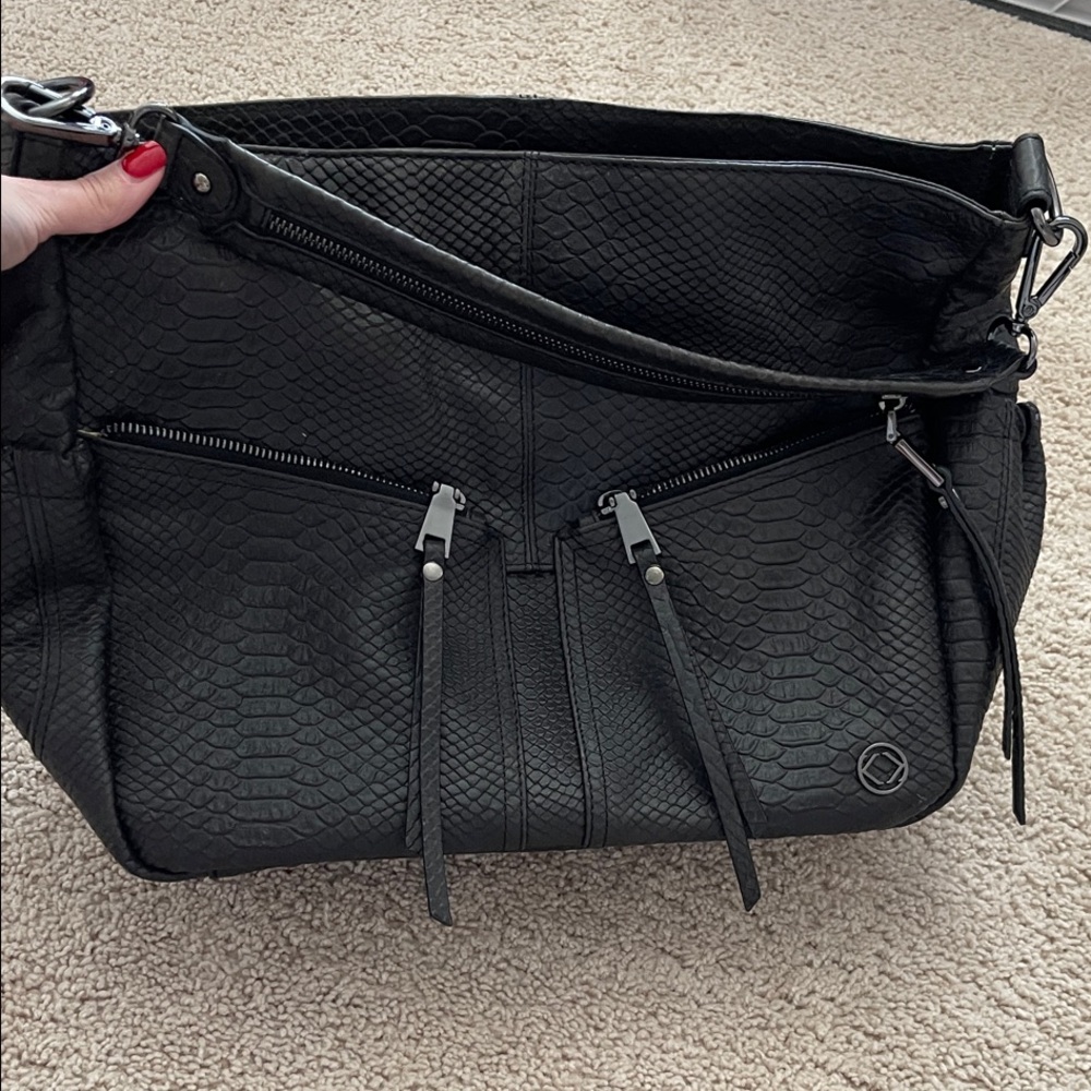 KeriKit London Chic Black Textured Shoulder Bag- fancy diaper bag